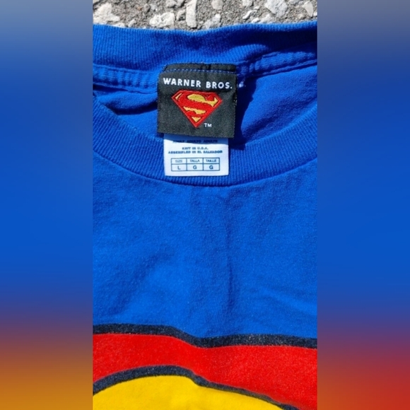 Y2K 2004 DC Comics Superman Logo Print T-Shirt Size (L) - Picture 3 of 5